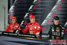 F1:法拉利包揽德国站冠亚军 舒马赫实现赛季三连冠