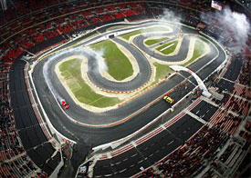 Mattias Ekstrom beats Michael Schumacher in the Race of Champions at Wembley