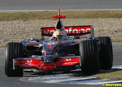 F1:赫雷斯试车第二天小汉发威 法拉利仅列三四位